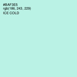 #BAF3E5 - Ice Cold Color Image
